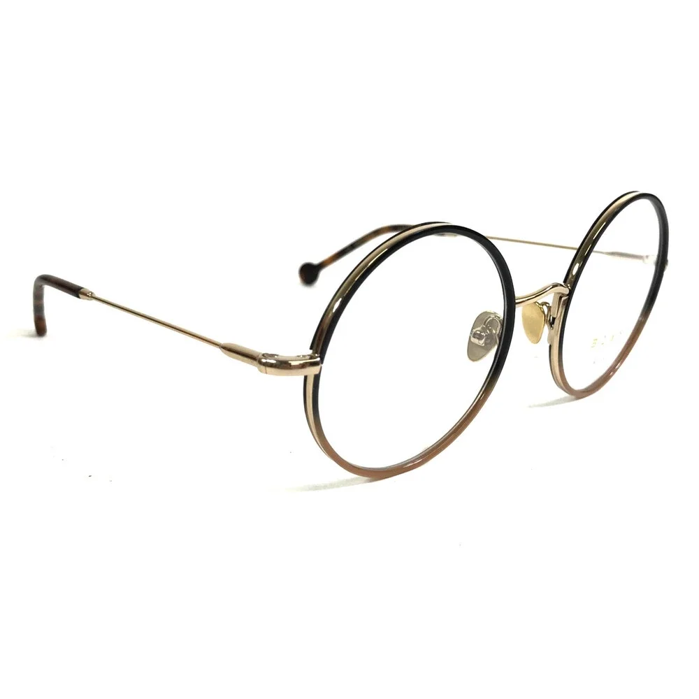 Nathalie Blanc Eyeglasses Frames LAETITIA 448 Black Brown Gold Egg 49-20-140